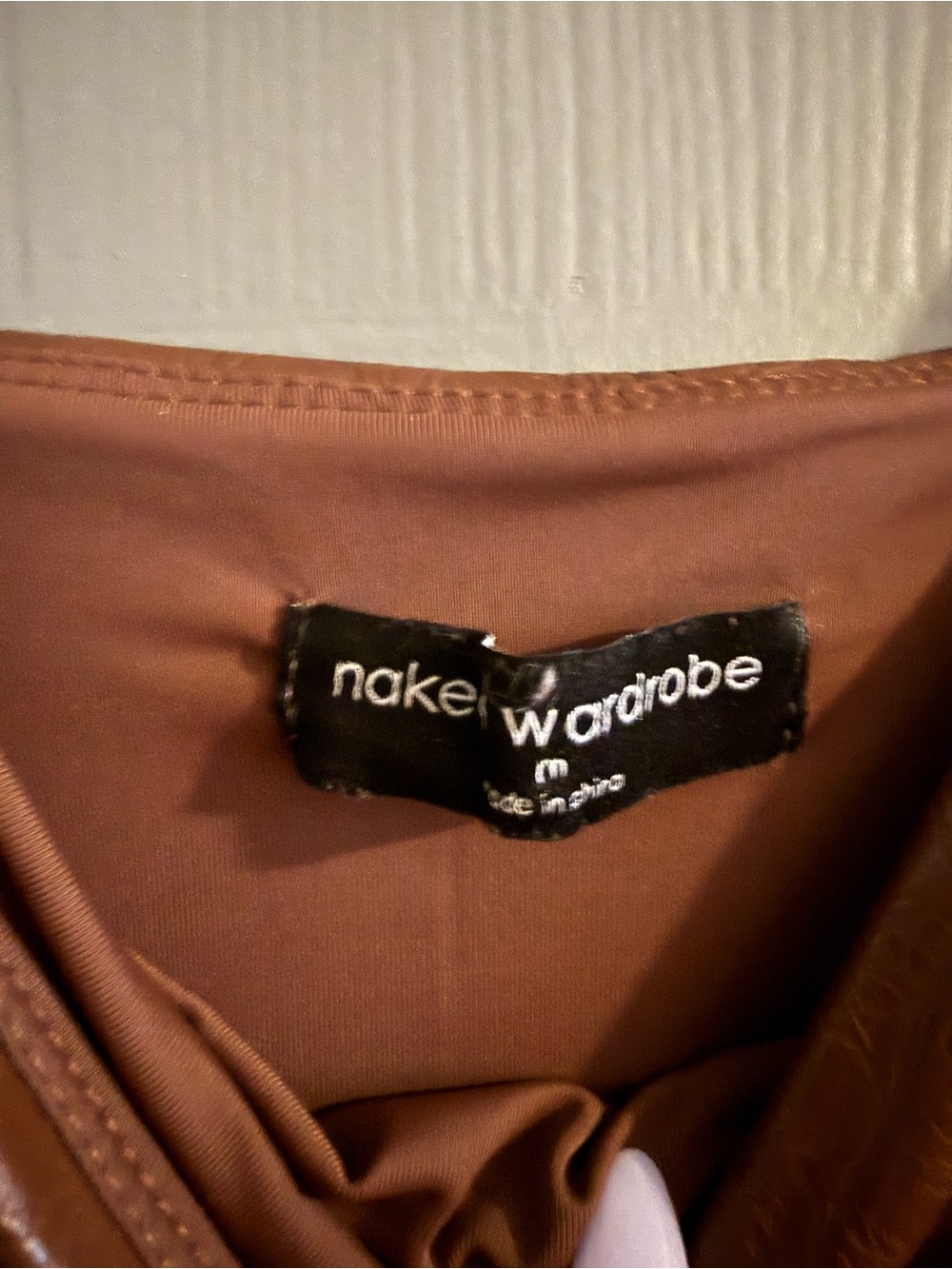naked wardrobe Brown Faux-Leather Mini Dress - Picture 3 of 4